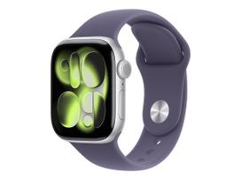 Apple Watch Series 11 GPS + Cellular 42mm Silver Aluminium Case with Purple Fog Sport Band - S/M