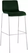 Baro kėdė „Hover“: smaragdo žalia, 4 kojelės, chromas
