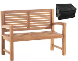 120 cm ilgio tikmedžio suolas "Halden" su dangčiu