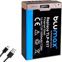 "Blumax" atsarginė baterija "Canon LP-E17" | 1000 mAh - su C tipo USB įkrovimo lizdu / NTC jutikliu ir V1 korpusu - skirta EOS RP R8 R100 M6 - (iš dalies iššifruota)