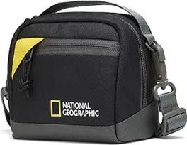 "National Geographic" fotoaparato dėklas, skirtas kompaktiškiems fotoaparatams, veiksmo fotoaparatams, 360 fotoaparatams ar priedams, integruota diržo kilpa, nuimamas nešiojimo dirželis, itin lengvas, NG E1 2350, juodas [Amazon Exclusive]