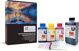BLUE SWAN 550 ml papildomo rašalo, suderinamo su HP 305 305XL 307XL kasetėmis - skirtas HP DeskJet 2720 2722 2710 Plus 4120 4130 ir HP Envy 6020 6030 6420 6430 keturių spalvų pildymo rinkiniui
