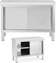 Royal Catering Maitinimo stalas su stumdomų durų spinta STAL 120 x 50 cm iki 330 kg
