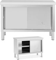 Royal Catering Maitinimo stalas su stumdomų durų spinta STAL 120 x 50 cm iki 390 kg