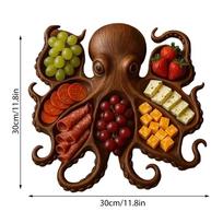 Aštuonkojo Naujovė Unikali Padavimo Padėklas Sūriui, Mėsai & Vaisiams Charcuterie Lentelės Dovana Jūros Gėrybių Mėgėjams & Svečių Priėmėjams