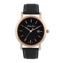Mathey-Tissot City odinis dirželis juodas kvarcinis ciferblatas HB611251PN vyriškas laikrodis juoda