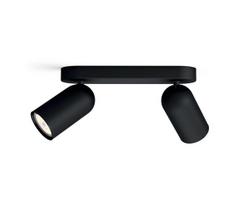 Philips - LED RGBW dimeriuojamas taškinis šviestuvas PONGEE 2xGU10/4,8W/230V juodas + su nuotoliniu pulteliu
