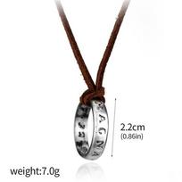 Uncharted 4 Nathan Drake Cosplay Vintage Necklace with Leather Cord Ring Ancient Pendant Jewelry Prop
