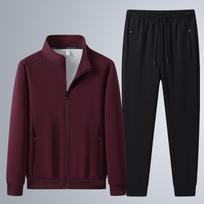 Vyriškas didelio dydžio kvėpuojantis medvilninis sportinis kostiumas (L-8XL) - Laisvalaikio megztinis ir sportinės kelnės pavasariui ir rudeniui 5XL