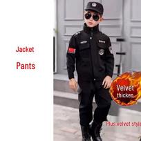 Boys' Fleece-Lined SWAT Camouflage Winter Uniform Set 110 cm