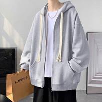 Men's Trendy Korean-Style Cotton Jacket for Spring & Autumn (2025) S: 150-160cm/80-90kg šviesiai pilka spalva