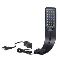 AC220V 10W 24 LED akvariumo lemputė žuvies stiklainio lempa balta/mėlyna šviesa, nešiojama White/Blue Light -EU juoda