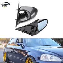 Blizgančio juodo kryžiaus formos šoninis galinio vaizdo veidrodėlis 1996-2000 m. Honda Civic 4 durų EK modeliui, su mėlynu atspalviu Gloss Black EK [Pair]