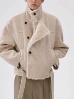 CHICERRO Sicily Men's Light Gray Double-Breasted Wool Jacket for Autumn/Winter XL fits 70-80 kg