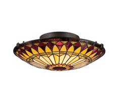 Elstead QZ-WEST-END-F - Lubinis šviestuvas Tiffany WEST 2xE27/75W/230V