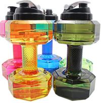 Fitness Dumbbell Water Bottle Portable Sports Kettle Large Capacity Reusable Petg Material Eco Friendly Black Gym Home Travel other mėlyna