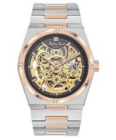 „Mathey-Tissot Zeus Skeleton“ dviejų tonų nerūdijančio plieno pilkas ciferblatas H118CFRS vyriškas laikrodis pilka