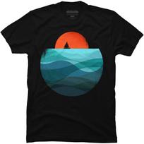 Design By Humans Men's Ocean Wave by radiomode T-Shirt - - S juoda