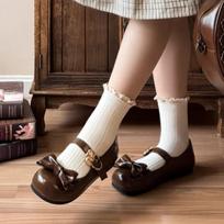 Moterų Batai Saldūs Mielas Kaspinas Plokščiapadžiai Madingi Sekli Burna Vienspalviai Batai Mary Jane Batai Klasikinė Apvali Nosies Lolita Batai Zapatos Mujer 35 ruda