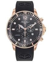 Mathey-Tissot Lagoon Chronograph Silicon Strap Black Dial Quartz H123CHPLN 100M Men's Watch juoda