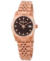 Mathey-Tissot Mathy III Rose Gold Tone Stainless Steel Brown Dial Quartz D810PRM Women's Watch ruda