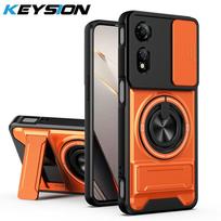 KEYSION Magnetic Phone Case for ZTE nubia Neo 2 5G Slide Camera Protection Upright Kickstand 360° Ring Shockproof Back Cover for nubia Neo 2 5G oranžinė