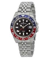 Mathey-Tissot Vintage GMT Nerūdijančio plieno Juodas ciferblatas Kvarcinis H903AR 100M Vyriškas laikrodis juoda