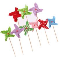 18pcs Cake Toppers Mini Pinwheel Cupcake Picks Adorable Party Food Decor Birthday Baby Shower Wedding Toothpick Windmill 18pcs