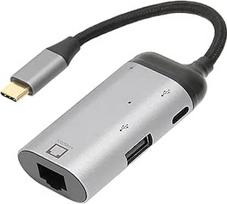 "Bewinner" USB C ir RJ45 eterneto adapteris, 3 in 1 (C+USB+PD) 10/100/1000Mbps Gigabit Ethernet adapteris, skirtas "Windows"/"Android"/"OS X
