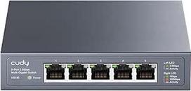 "Cudy" 5 prievadų daugiagigabitinis Ethernet komutatorius, 2,5Gb/s prievadai, kilpos aptikimas, 802.3az energijos taupymas, montuojamas ant darbastalio arba sienos, be ventiliatoriaus, HS105