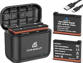 "Homesuit Insta 360 X3" 1800 mAh akumuliatoriaus ir USB LED įkroviklio rinkinys su atminties kortelės lizdu, suderinamas su "Insta360 X3" fotoaparatu iki 80 minučių papildomo įrašymo laiko (2 vnt.)