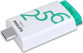 "Philips Click Edition" USB-C prievadas USB 3.2 Gen 1 USB atmintinė 256GB, skirta kompiuteriui, nešiojamajam kompiuteriui, išmaniajam telefonui, planšetiniam kompiuteriui su USB-C prievadu, skaitymo greitis iki 120MB/s