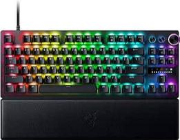 "Razer Huntsman V3 Pro TKL" - analoginė optinė elektroninio sporto klaviatūra be klavišų (skaitmeninis daugiafunkcinis vairas ir specialūs valdymo mygtukai, dviejų sluoksnių tekstūruoti PBT mygtukai) SE išdėstymas | Juoda