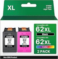62 juodos ir spalvotos 62XL spausdintuvų kasetės, skirtos HP 62 XL juodos ir spalvotos 62 spalvotos spausdintuvų kasetės, skirtos HP OfficeJet 5740 5742 250 kasečių Envy 7640 5540 5640 5646 5548 5544 5643 (2 vnt.)