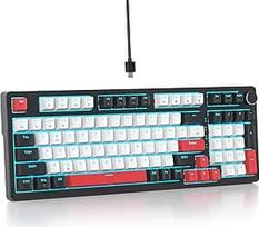 96 % kreminė mechaninė žaidimų klaviatūra su skaitmenine klaviatūra, RGB mechaninė klaviatūra, keičiama karštuoju būdu, laidinė klaviatūra, amerikietiška QWERTY klaviatūra žaidėjams biure, 98 balta