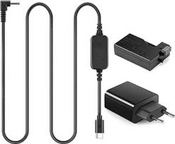 ACK-E8 USB C tipo kabelis LP-E8 baterijos manekenas DR-E8 PD adapterio rinkinys, skirtas "Canon EOS T2i T3i T4i T5i 550D 600D 650D 700D Kiss X4 X5 X6 fotoaparatui