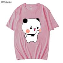 Couple T-Shirts Bubu with Dudu T-Shirts Cartoon Cute Panda and Brownie Bear Tshirt Men Women Cotton Shirt Kawaii Top S
