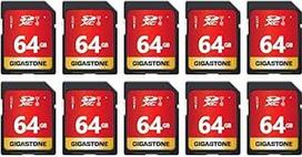GIGASTONE 64GB 10 pakuočių SDXC atminties kortelė iki 80MB/s, skirta "Canon Olympus" kompiuteriui UHS-I U1 10 klasės skaitmeniniam fotoaparatui