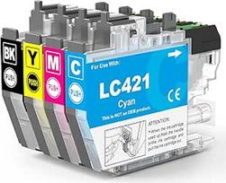 LC421 LC 421 kasetės suderinamos su spausdintuvo kasetėmis Brother LC421 LC-421val rašalo kasetės Brother DCP-J1050DW MFC-J1010DW DCP-j1140DW (4 vnt.)