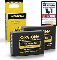 PATONA 2 x "Fuji NP-W126" 1020 mAh akumuliatoriaus pakaitalas, suderinamas su "Fujifilm XM5 X100F X100V X100VI XA1 XA2 XA3 XA5 XS10 XT3 XT20 XT30 II XT5 XT50 X-M5 X-S10 X-T3 X-T5 00 NPW1026 EU