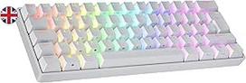 Ranked N60 Nova mechaninė 60 procentų klaviatūra | Hotswap žaidimų klaviatūra | 62 programuojami klavišai su RGB apšvietimu | PC/Mac žaidėjams | ISO UK išdėstymas (balta, Gateron Red)