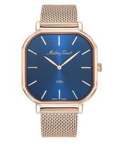 Mathey-Tissot Monsoon Square Rose Gold Tone Stainless Steel Blue Dial Quartz H7917PBU Men's Watch mėlyna