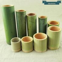Bambukinis vamzdelis ryžiams ir zongzi garinti, natūralus retro stiliaus rašiklių laikiklis Bamboo Green 8H×7W