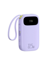 Baseus EnerFill FC21 Qpow 3 Ultra 20000mAh 22.5W Powerbank su skaitmeniniu ekranu ir kabeliu - Violetinė