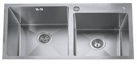 Nerūdijančio plieno plautuvė S8446H Satin 1.0mm su sifonu