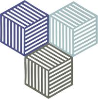 Zone Denmark - Hexagon Trivets - 3 Pieces - Indigo, Fog, Olive Taupe