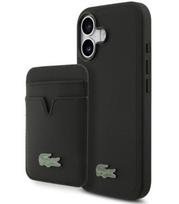 Juodas dėklas Apple iPhone 17 telefonui "Lacoste Iconic Petit Pique MagSafe Case + Wallet"