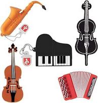 "BorlterClamp" 32GB USB atmintinė su mielu muzikos instrumento piešiniu, miela USB atmintinė, skirta duomenims saugoti, dovanos studentams, mokytojams ir vaikams, 5 vnt.