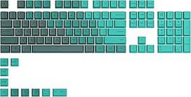 "Glorious Gaming 115x GPBT-Keycaps" - Cherry-Profil, plačiausiai atsparus PBT-Kunststoff, optinis Blickfang, geros kokybės, Originalschrift, US layout - Rain Forest
