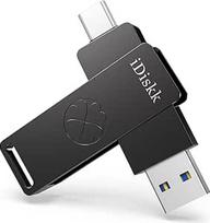 "iDiskk" 512GB SSD USB atmintinė, USB 3.2, 1000MB/s, didelės spartos SSD diskas, Gen2 USB-C fotoplokštelė "iPhone 15" / USB-C "iPad" / "Android" telefonams, nešiojamiesiems kompiuteriams ir planšetiniams kompiuteriams, pilka (be programėlės)